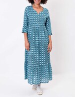 Robe longue imprimée en voile de coton imprimé La Fiancée