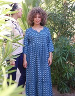 Robe longue imprimée en voile de coton imprimé La Fiancée