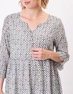 Robe longue imprimée en voile de coton imprimé La Fiancée