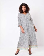Robe longue imprimée en voile de coton imprimé La Fiancée