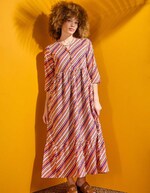 Robe longue imprimée en voile de coton imprimé La Fiancée