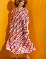 Robe longue imprimée en voile de coton imprimé La Fiancée