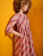 Robe longue imprimée en voile de coton imprimé La Fiancée
