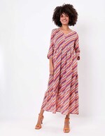 Robe longue imprimée en voile de coton imprimé La Fiancée