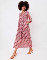 Robe longue imprimée en voile de coton imprimé La Fiancée