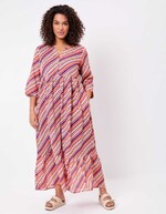 Robe longue imprimée en voile de coton imprimé La Fiancée