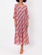Robe longue imprimée en voile de coton imprimé La Fiancée