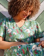 Robe longue coton à volants imprimé La Fiancée