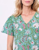 Robe longue coton à volants imprimé La Fiancée
