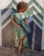 Robe longue coton à volants imprimé La Fiancée