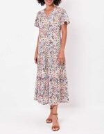 Robe longue coton à volants imprimé La Fiancée