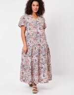 Robe longue coton à volants imprimé La Fiancée