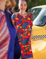 Robe évasée coton bio plissé imprimé La Fiancée