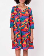 Robe évasée coton bio plissé imprimé La Fiancée