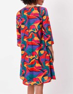 Robe évasée coton bio plissé imprimé La Fiancée