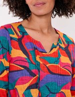 Robe évasée coton bio plissé imprimé La Fiancée