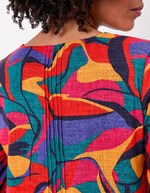 Robe évasée coton bio plissé imprimé La Fiancée