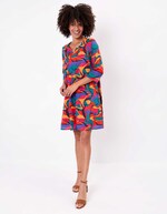Robe évasée coton bio plissé imprimé La Fiancée