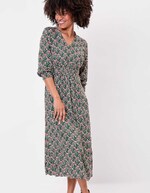 Robe midi fluide ajustée imprimé La Fiancée