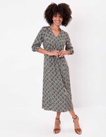 Robe midi fluide ajustée imprimé La Fiancée
