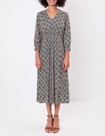 Robe midi fluide ajustée imprimé La Fiancée