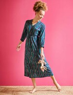 Robe midi fluide ajustée imprimé La Fiancée