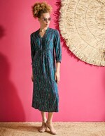 Robe midi fluide ajustée imprimé La Fiancée