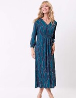 Robe midi fluide ajustée imprimé La Fiancée