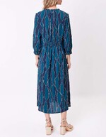 Robe midi fluide ajustée imprimé La Fiancée