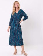Robe midi fluide ajustée imprimé La Fiancée