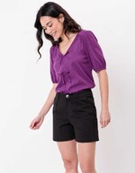 Short coton élasthanne uni imprimé La Fiancée