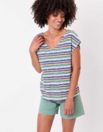 T-shirt coton bio col V imprimé La Fiancée