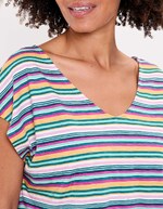 T-shirt coton bio col V imprimé La Fiancée