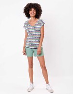 T-shirt coton bio col V imprimé La Fiancée