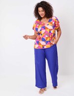 T-shirt coton bio col V imprimé La Fiancée