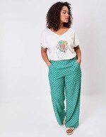 T-shirt coton bio col V imprimé La Fiancée