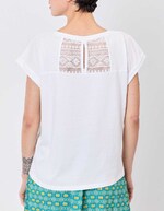 T-shirt coton bio dentelle imprimé La Fiancée