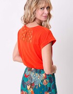 T-shirt coton bio dentelle imprimé La Fiancée