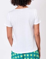 T-shirt coton bio col tressé imprimé La Fiancée