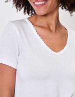 T-shirt coton bio col tressé imprimé La Fiancée
