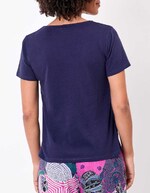 T-shirt coton bio col tressé imprimé La Fiancée