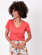 T-shirt coton bio col tressé imprimé La Fiancée