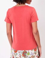T-shirt coton bio col tressé imprimé La Fiancée