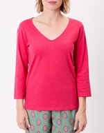 T-shirt uni manches 3/4 coton bio imprimé La Fiancée