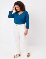 T-shirt uni manches 3/4 coton bio imprimé La Fiancée