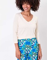 T-shirt uni manches 3/4 coton bio imprimé La Fiancée