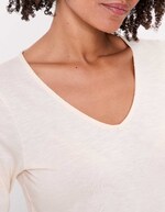 T-shirt uni manches 3/4 coton bio imprimé La Fiancée