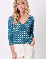 T-shirt imprimé manches 3/4 coton bio imprimé La Fiancée