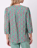 Blouse fluide col tunisien imprimé La Fiancée