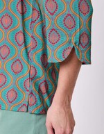 Blouse fluide col tunisien imprimé La Fiancée